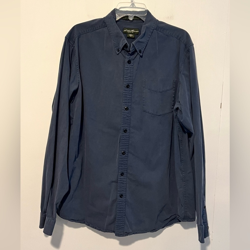 Eddie Bauer Relaxed Fit Men’s Long Sleeve Button Up USA X10